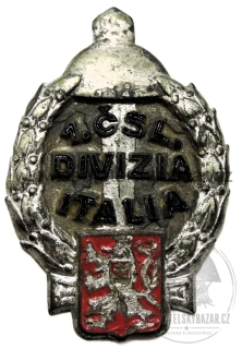 Československo – odznak I. ČSL. DIVIZIA ITALIA